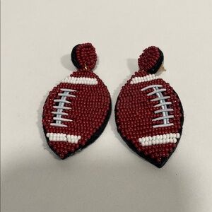Beaded Football Earrings